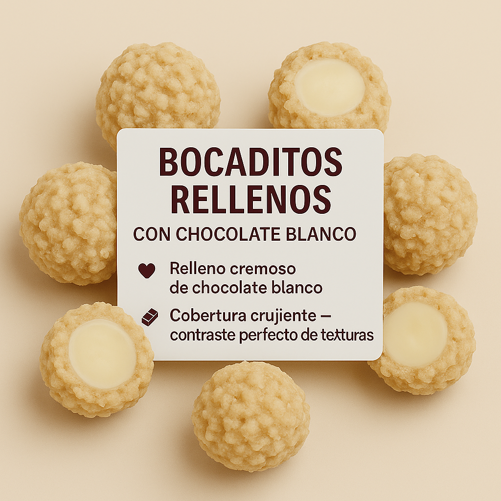 Bocaditos Rellenos con Chocolate Blanco