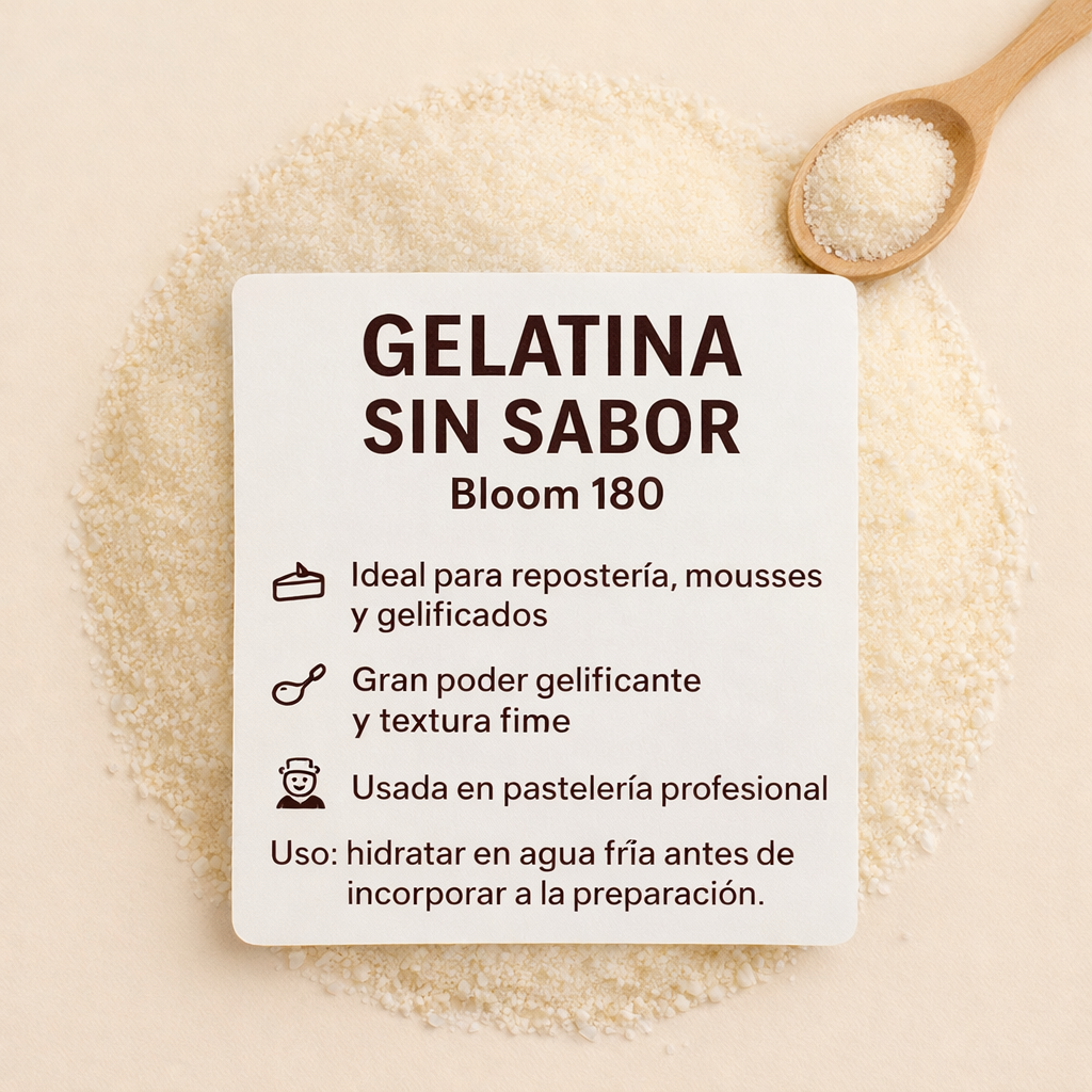 Gelatina sin sabor 180 bloom