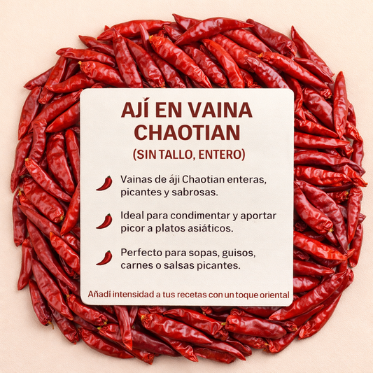 Ají en Vaina Chaotian (sin Tallo, entero)