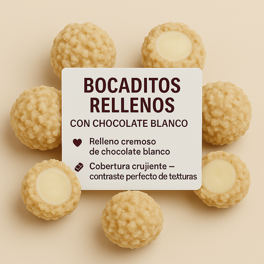 Bocaditos Rellenos con Chocolate Blanco