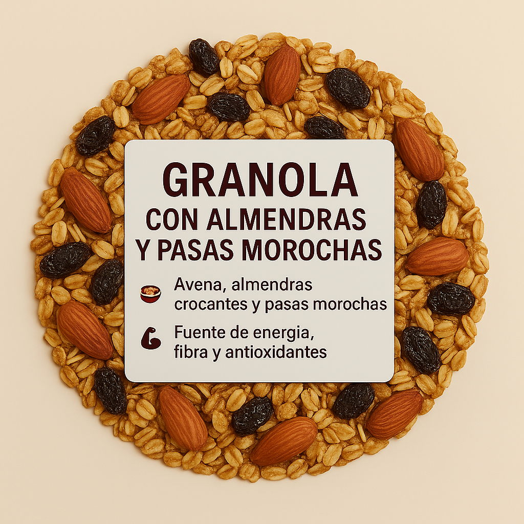 Granola con Almendras y Pasas Morochas