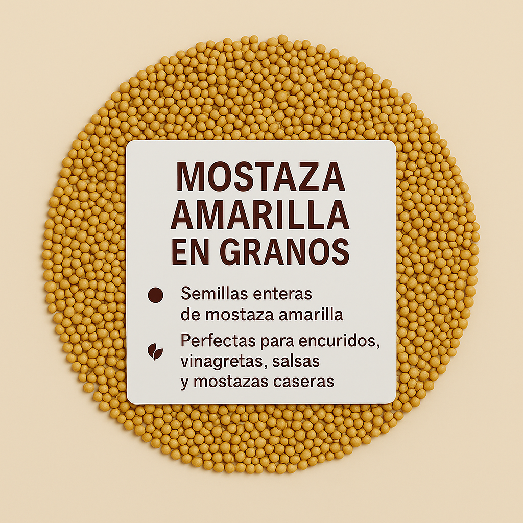 Mostaza amarilla en granos