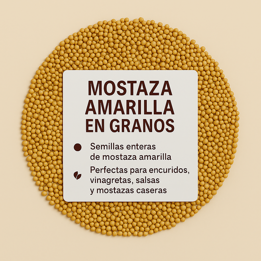 Mostaza amarilla en granos