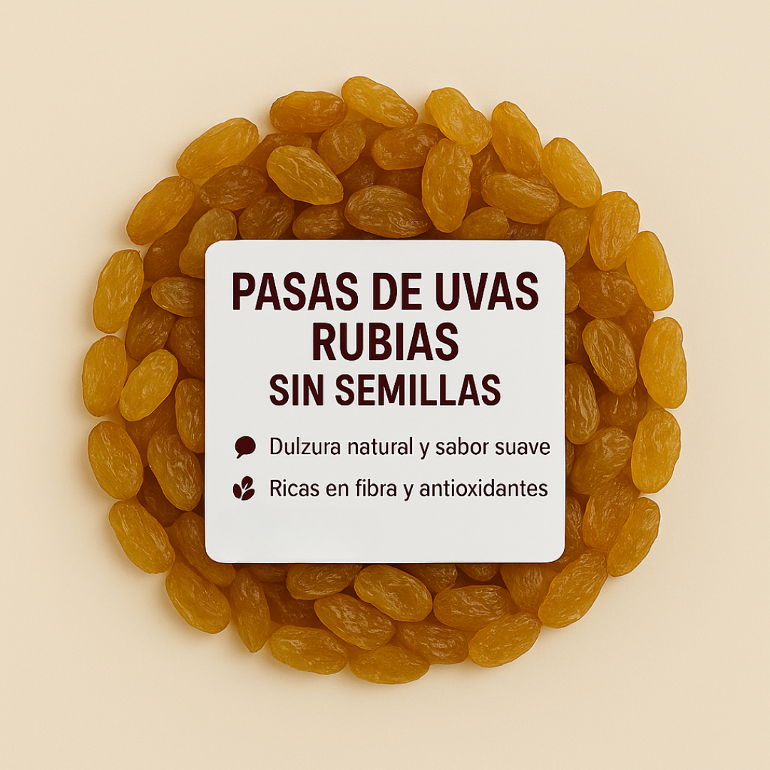 Pasas de Uvas Rubias sin Semillas